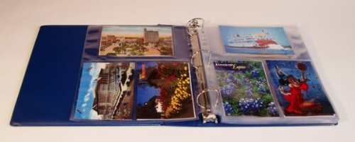 Hobbymaster Postcard Album, Trim "Classic" Style (Blue) holds your post card collection, expandable