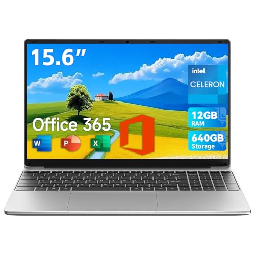 jumper Laptop 15.6 Zoll FHD Display, 12GB RAM 640GB ROM, Office 365, Processor 5205U Notebook, Battery 38Wh, Two Stereo Speakers, Type-C USB 3.0, Digital Keyboard