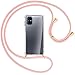 Produktbild mtb more energy® Handykette kompatibel mit Samsung Galaxy M51 (SM-M515, 6.7'') - rosa/Gold - Smartphone Hülle zum Umhängen - Anti Shock Full TPU Case
