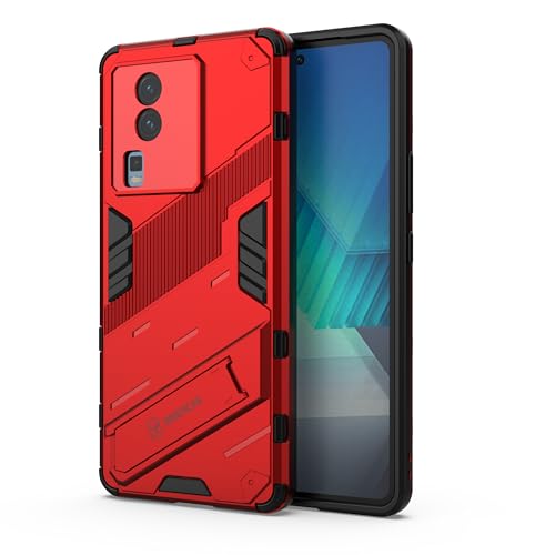 Image of Back Case Cover Compatible for Iqoo Neo 7 Pro 5G, Iqoo Neo 7 5G | 360 Degree Protection | Camera Protection | Kickstand Case | Shockprof Case | (red)