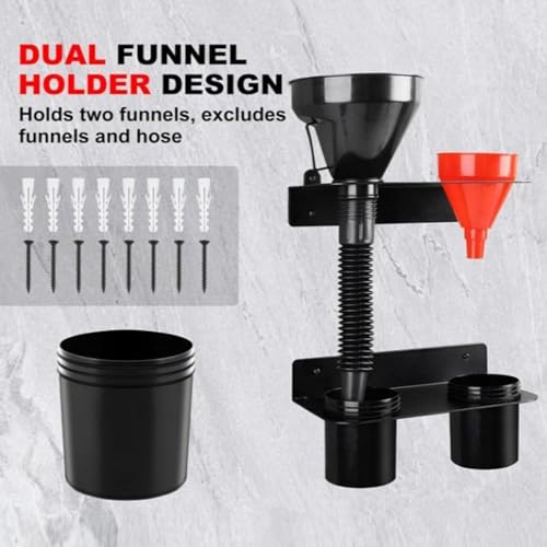 Support mural pour entonnoirs avec double rack de rangement robuste pour atelier et abri - 4