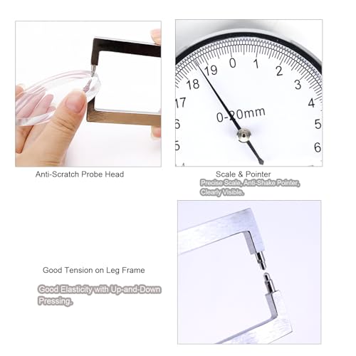 Calibrador de espesor de lentes para gafas 0-20mm con medidor de dial miniatura 4
