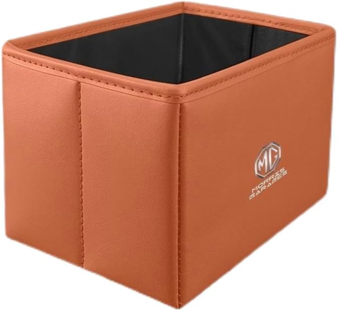 MG用車用ゴミ箱、大容量収納ボックス、レザー製ポータブル防水折りたたみ式ロゴ入りゴミ箱、多目的吊り下げ式,Small-A [並行輸入