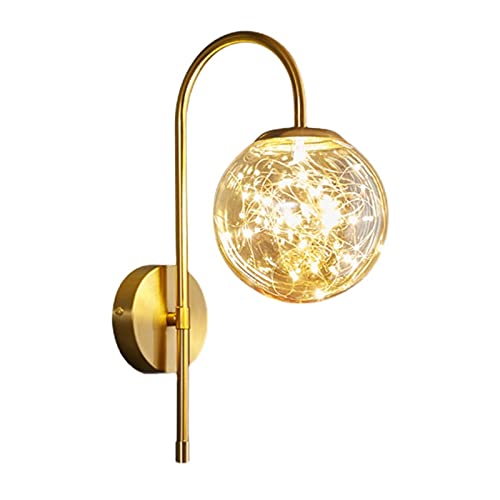 Lampe murale LED dorée pour chevet de chambre à coucher