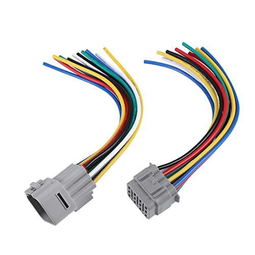 X AUTOHAUX 1 Set 15cm Car Male Female 12 Pin Plug Connector Pigtail Cable 12 Way Wiring Harness