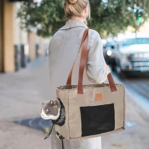 Aufquwk Borsa da trasporto per gatti, borsa da viaggio per gatti | Trasportino per gattini,Borsa da trasporto per cani e gatti, borsa da trasporto per viaggi, borsa da trasporto per gatti resistente - immagine 2