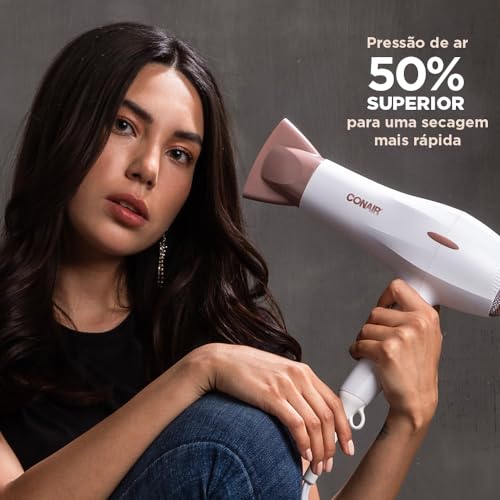 Conair, Secador de Cabelo, Com Difusor, 1900W, Double Ceramic, Branco - 220V