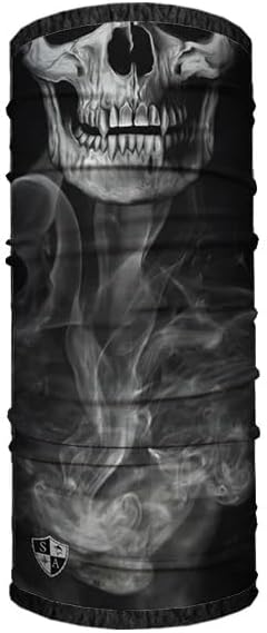 S A Soul of Adventure Frost Tech Fleece Face Shield | Winter, Ski, Snowboarding Neck Gaiter with Sewn-in Fleece Inner Lining | Breathable, Moisture Wicking Warm Face Cover | Skull Tech Crow