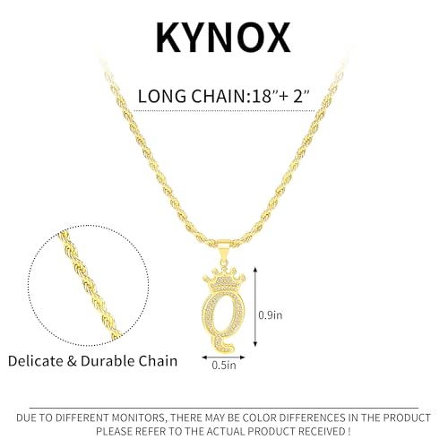 KYNOX A-Z Initial Necklace 14K Gold Pendant for Men Women, Letter Necklace Everyday Minimalist Accessories Hip Hop Alphabet Name Jewelry Mom Gifts — view 3