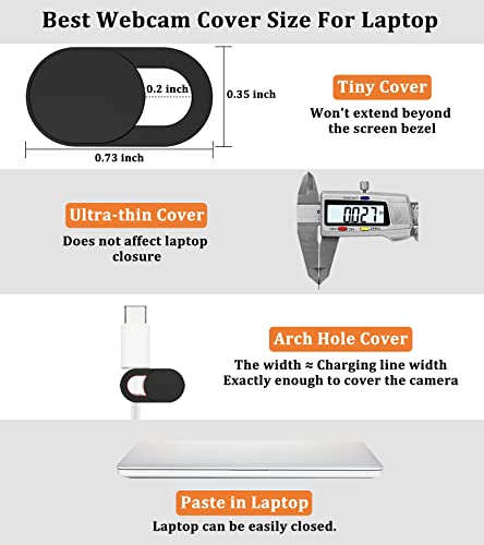 image for Webcam Cover (3 Pack), Yilador 0.03 inch Ultra Thin Laptop Camera Cove
