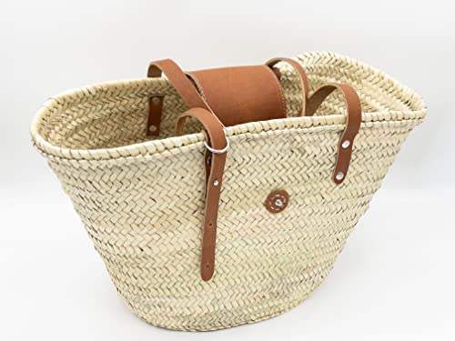Bolso canasta francés con asa de cuero miniatura 4