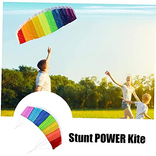 Regenbogen-Drachen Mit Dual-Griff Dual-Linie Große Stunt-Drachen-Bunte Outdoor-surfen-Kites 140x60cm - Image 5