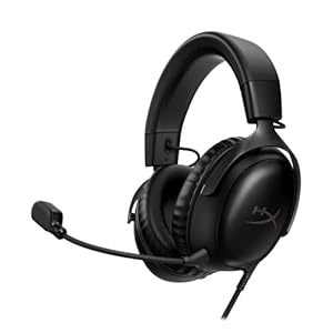 HyperX Cloud III – Wired Gaming Headset, PC, PS5, Xbox Series X|S, Angled 53mm Drivers, DTS, Memory Foam, Durable Frame, Ultra-Clear 10mm Mic, USB-C, USB-A, 3.5mm – Black (727A8AA)