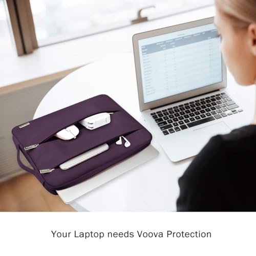 Voova 14 15 Inch Laptop Sleeve Case, Waterproof Computer Bag Cover Compatible with MacBook Air 15 M2/M3/M4 2022-2025, MacBook Pro 15, Hp chromebook 14, 14-15” Dell Lenovo Acer Asus, Dark Purple