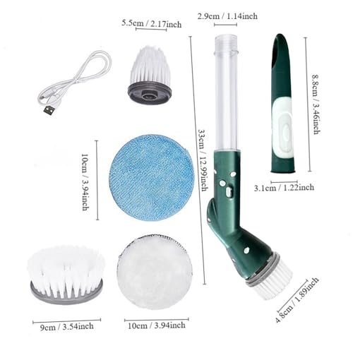 Electric Spinnings Brush - Electric Spinnings Scrubber | Auto-Rotate Electric Bathroom Scrubber, Kitchen Scrub Tool with High Durability, Electric Spins Scrubber for Shower Floor Sink Tile Bathroom - Image 7