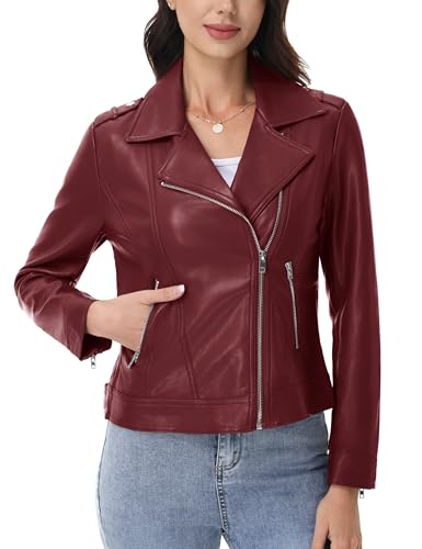 YUCOLEN Womens Faux Leather Jackets Zip Up Coats Fall Winter Fashion Outfits Outerwear Clothes2