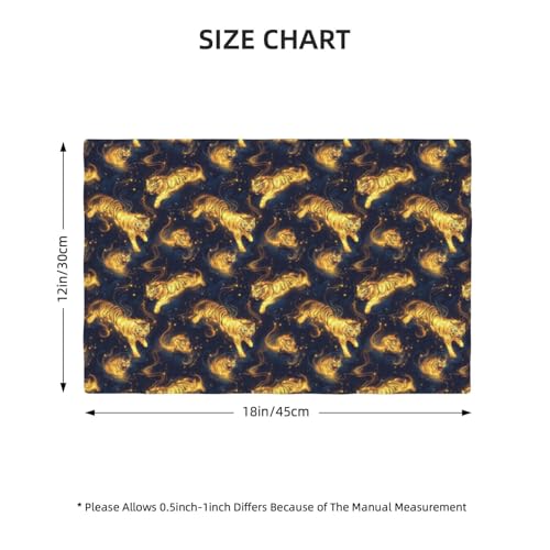 Sets de table double résistant à la chaleur et lavables motif tigre doré chic