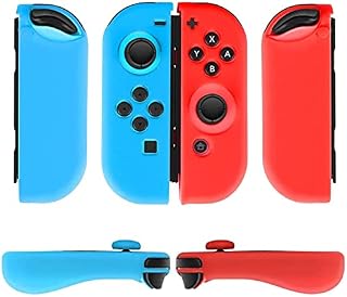 Switch Joy-Con対応 シリコンケース スイッチ コントローラ用 保護ケース キズ防止 滑り止め (ブルー✙レッド)
