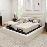 FLEXISPOT Adjustable Bed Frame Base Split King,Massage, Zero Clearance, Synchronized Adjustment,Whisper Quiet Durable Motor,Zero Gravity,Mattress Holders.