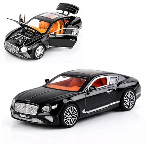 Image of 1:32 Scale Bentley Continental GT Toy Car - Die-Cast Metal Pull Back Sports Car with Openable Doors, Lights & Music - Alloy Luxury Model Vehicle for Kids, Boys & Collectors【Color As Per Stock】