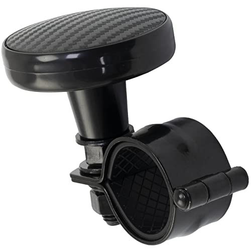 AERZETIX - C64609 - Bola de volante universal Ø60mm - pomo para volante - perilla/manija de conducción auxiliar - color negro - para coche tractor cortacésped barco camión vehículo autobús