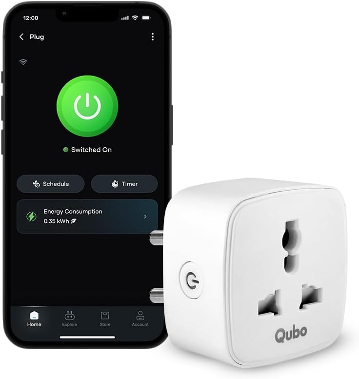 10A Wi-Fi + Bluetooth Smart Plug | Energy Monitoring | Ideal for Small Devices Like TVs, Air Purifiers, Mobile & Laptop Chargers | Voice Control with Alexa & Google Assistant | From Hero Group