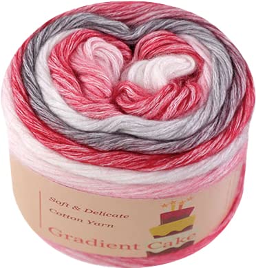 2-Pack Cotton Gradient Cake Yarn By Yonkey Monkey Art Rainbow Multicolor Comfy Yarn For Knitting Crochet Diy (1158) #TOP3