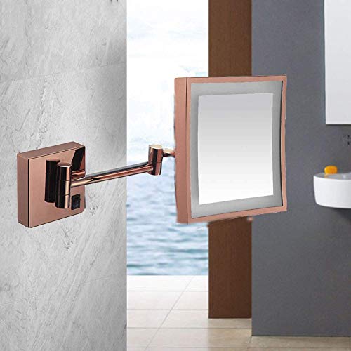 Miroir de maquillage carré or rose de haute précision