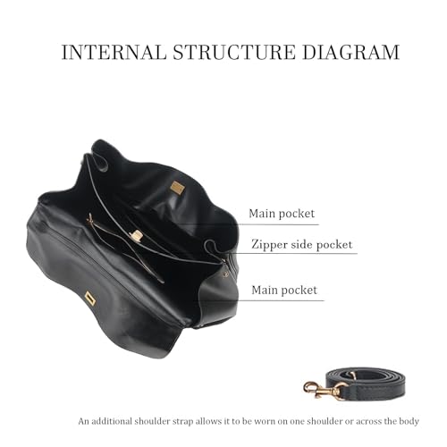 Genuine Leather Women's Shoulder Bag,Fashion Travel Bag, Retro Large Crossbody Travel Work Bag Purse4