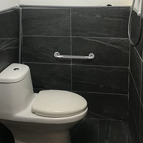 2 Pack Anti-Slip Chrome Bathroom Grab Bar 16 Inch - 1” Diameter, Zepolu Sus304 Stainless Steel Safety Shower Bars Gray Rubber Grip, Balance Support Bar And Grab Rail For Elderly Senior Handicap #TOP6
