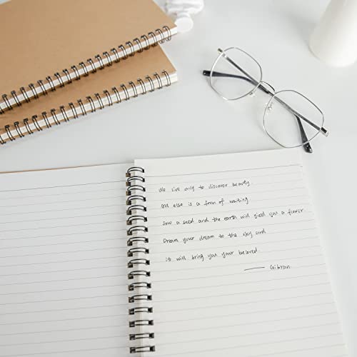 Twone Notebook, College Ruled Spiral Notebook With Kraft Brown Soft Cover For Note Taking, Home, School, 100 Pages 50 Sheets Notebook, 5-1/2X8-1/4 Inches (7 Notebooks) #TOP6