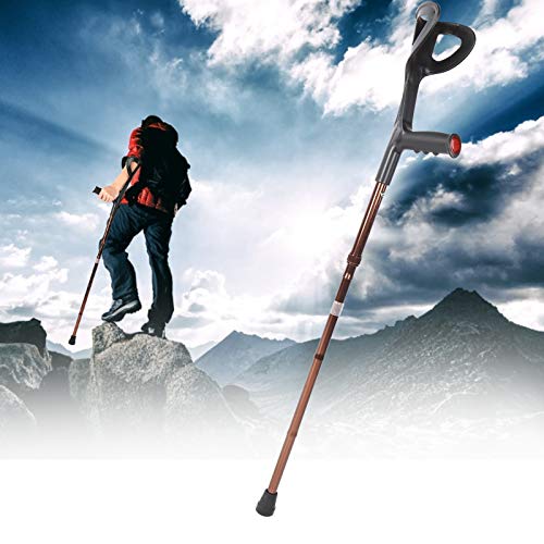 Trekking Poles, High-Strength Aluminum Alloy Trekking Poles with Curved Handles, Ergonomic Design, Adjustable Length