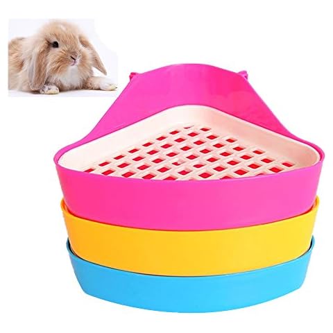 Giveme5 Small Animal Triangle Toilet Potty Trainer Pet Pee Corner Litter Tray Training for Hamster Chinchilla Guinea Pig Cat Bunny Ferret (Color Random) Cover