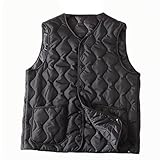 Quilted Vest Women V Neck Button Down Puffer Vests Plus Size Warm Sleveless Jacket Womens Vest Outerwear Winter Vests for Women 01# Black Plus Size 4X