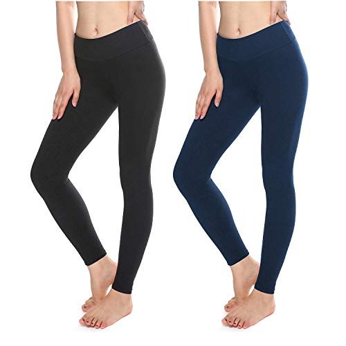 Kt Buttery Soft Leggings For Women - High Waisted Leggings Pants With Pockets - Reg & Plus Size (Black+Gray+Navy, One Size, S) #TOP2