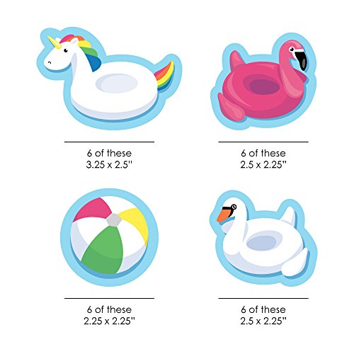 Set de 24 pajillas de papel multicolor para fiesta de piscina miniatura 2