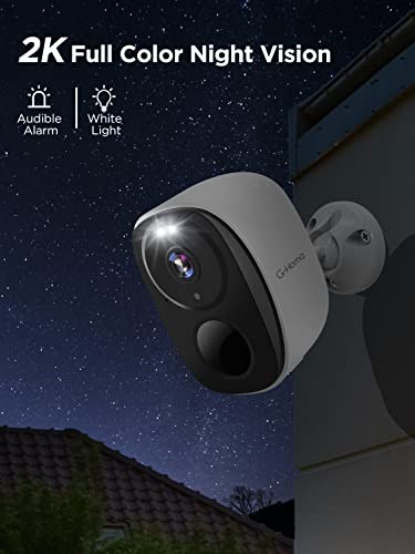 Security Cameras Wireless Outdoor, 2K Battery Powered Spotlight Siren Alarm Indoor Home Camera, Color Night Vision, 2-Way Audio, Ai Detection, Cloud/Sd, Waterproof, Work With Alexa, No Monthly Fee #TOP2