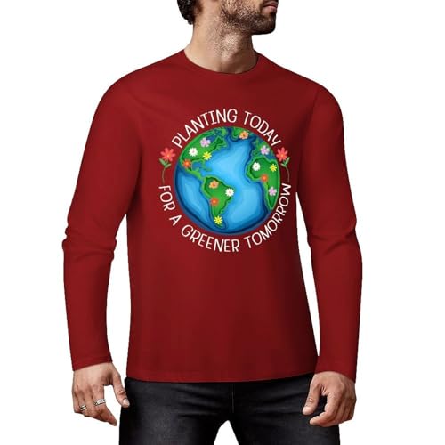 Gardening-3 - Camiseta de manga larga de algodón de primera calidad para hombre y mujer, Estilo carmesí oscuro, XXL