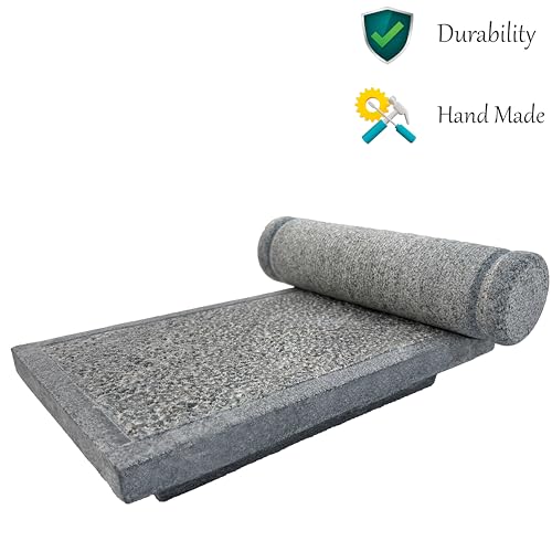 Image of Neolithic- Pure Stone- Ammikallu -Traditional Hand Grinder|Sil batta|12 Inch|Heavy Duty-12 kg|Authentic Indian Kitchen Tool for Grinding Spices and Grains