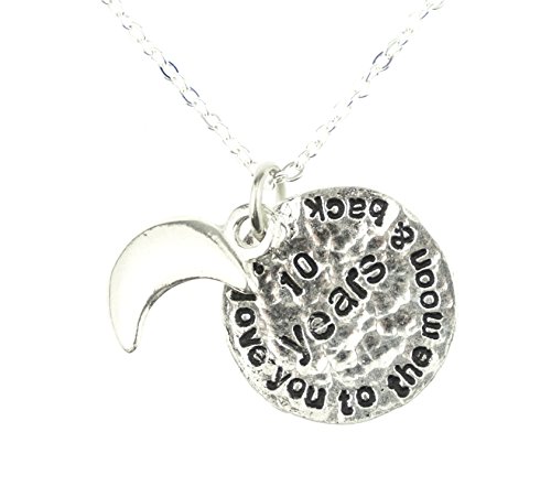 I Love You To The Moon And Back 10Th Anniversary Necklace, 10Th Anniersary Gift Idea - 100% Pure Tin #TOP1