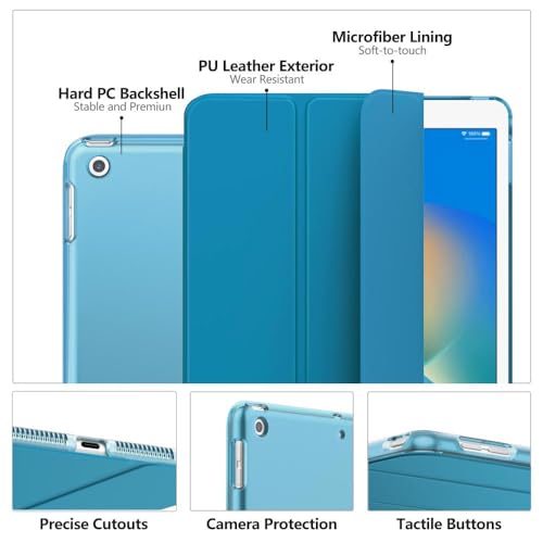 Image of Moko Smart Case for iPad 9th / 8th / 7th Gen Case 10.2 Inch, Harbor Blue