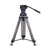 TERIS TRIX TCE-CF Carbon Fiber Video Camera Tripod Kit Carbon Fiber Tripod w/Fluid Head Load 7KG...