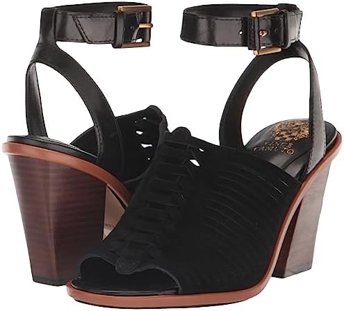 Vince Camuto Women's Frenela Stacked Heel Sandal Heeled, Black, 8.5 | Image 6