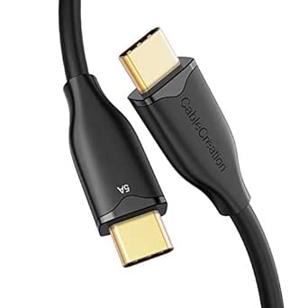 Cablecreation Usb C To Usb C Tablet, Laptop Charger Cable 100W, 3.3Ft Type C 5A For Macbook Pro 16, Ipad Pro 2020/2018, Galaxy S20/S10/S9/S9+, Pixel 4 Xl, 3.3Ft, Black