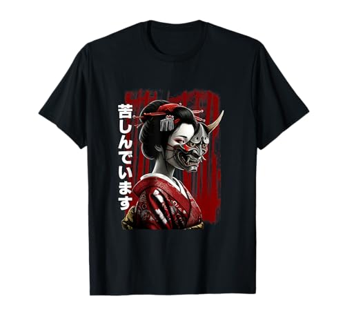 Geish Hannya Noh Mask Oni Aesthets Graphics japoneses Camiseta