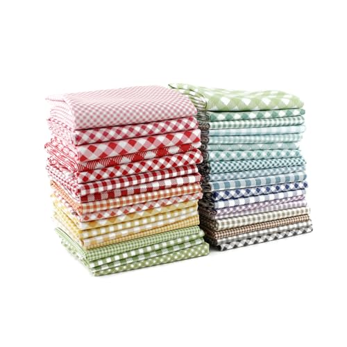 Southern Fabric Bee Ginghams Fat Quarter Bundle (35 Pieces) by Lori Holt for Riley Blake 18 x 21 inches (45.72 cm x 53.34 cm) Fabric cuts DIY Quilt Fabric