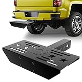 VKU Hitch Step for 2 Inch Receiver Classical Stars and Footprint Anti Slip Design Universal Rust Towing Bumper Guard for Trailer Tow Truck Pickup Car SUV Van RV