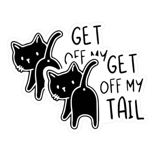 Get Off My Tail Decal - Sticker Bomb Vinyl Decal for Car Truck, Computer, Anywhere! Premium 6 Year Outdoor Vinyl (Black, 1)