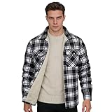 【Veste De Bûcheron Chaude】La veste à carreaux pour homme est en flanelle de polyester à l'extérieur et la couche intérieure est doublée d'une doublure en peluche douce pour vous garder au chaud et à l'aise pendant l'hiver froid.