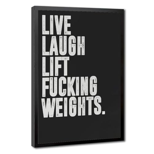 Poster Live Laugh Lift Mnyuein avec cadre noir 30x45 cm pour salon